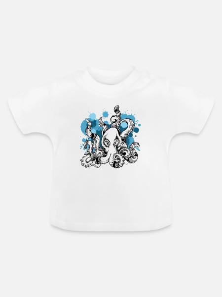 Kraken | Oktopus | Seefahrt | Abenteuer - Baby Bio-T-Shirt mit Rundhals - Weiß
