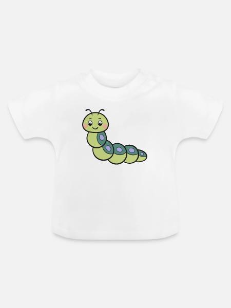 Raupe - Baby Bio-T-Shirt mit Rundhals - Weiß