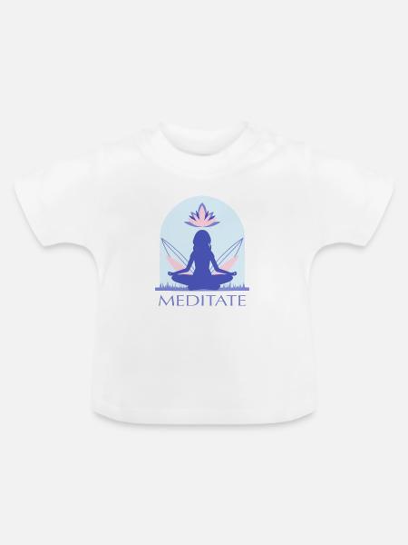 Yoga - Baby Bio-T-Shirt mit Rundhals - Weiß