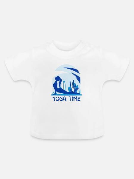 Yoga - Baby Bio-T-Shirt mit Rundhals - Weiß