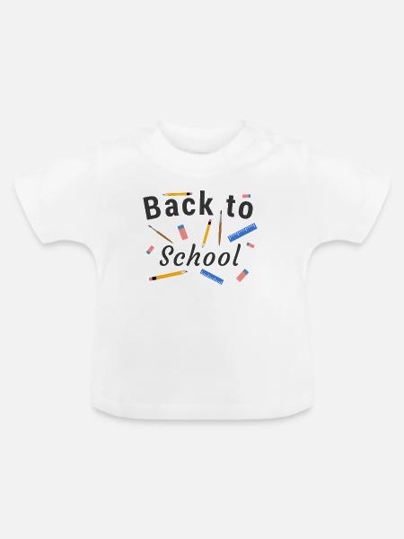 Zurück zur Schule - Baby Bio-T-Shirt mit Rundhals - Weiß