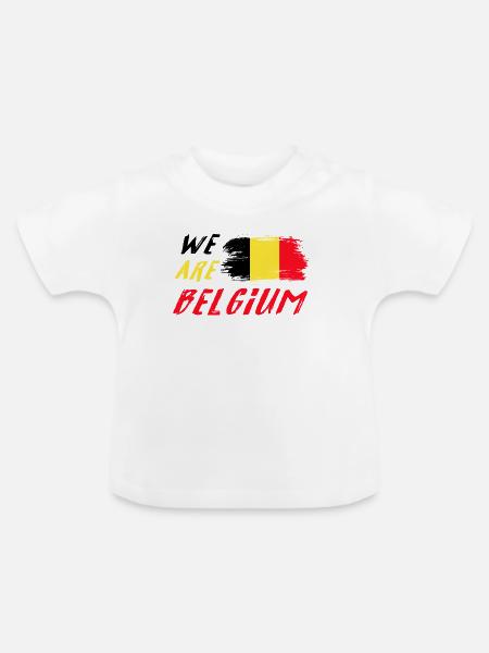 Wir sind Belgien - Baby Bio-T-Shirt mit Rundhals - Weiß