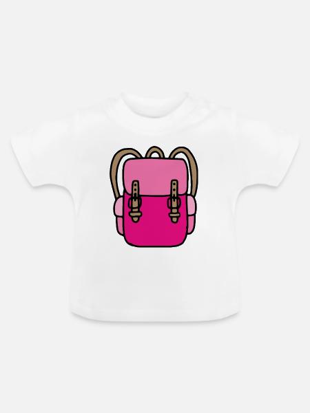 Schulranzen - Baby Bio-T-Shirt mit Rundhals - Weiß