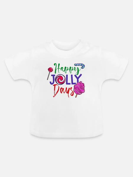 Süßigkeiten Statement Bonbon Naschen Lecker - Baby Bio-T-Shirt mit Rundhals - Weiß