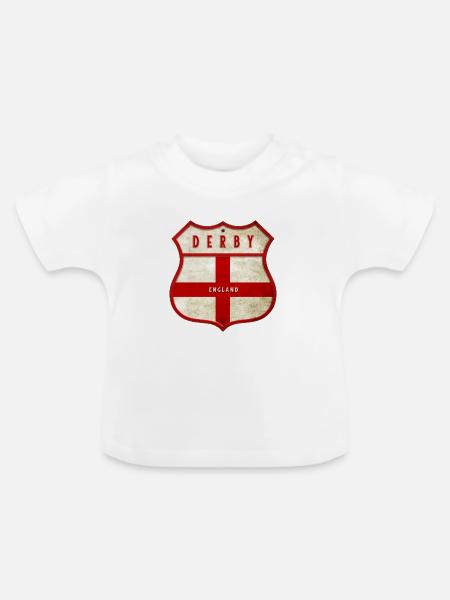 Derby England Wappen - Baby Bio-T-Shirt mit Rundhals - Weiß