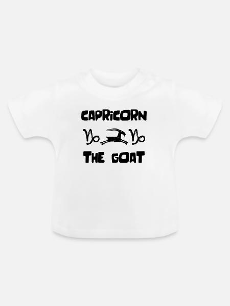 Steinbock Statement Astronomie Tierkreiszeichen - Baby Bio-T-Shirt mit Rundhals - Weiß