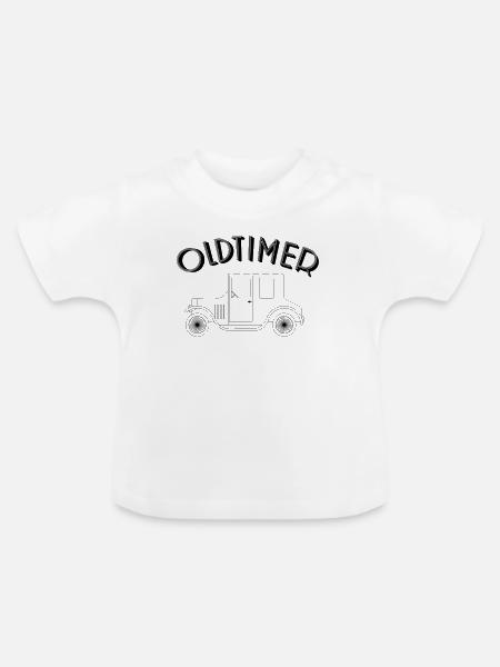 Oldtimer Design - Classic Cars - Baby Bio-T-Shirt mit Rundhals - Weiß