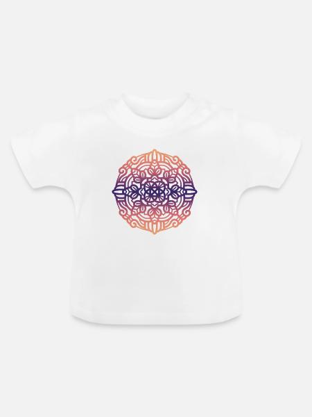 Mandala - Baby Bio-T-Shirt mit Rundhals - Weiß