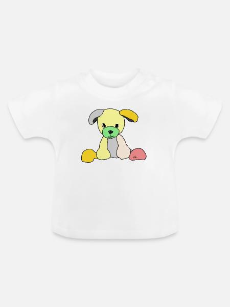 Hund Comic - Baby Bio-T-Shirt mit Rundhals - Weiß