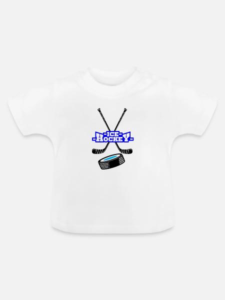 Eishockey - Baby Bio-T-Shirt mit Rundhals - Weiß