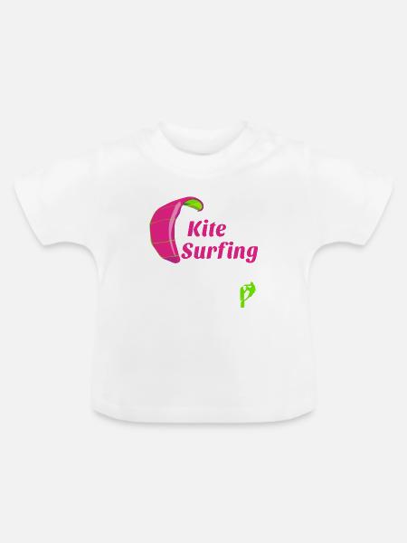 Kitesurfen - Baby Bio-T-Shirt mit Rundhals - Weiß