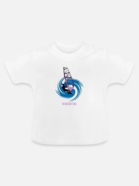 Windsurfen - Baby Bio-T-Shirt mit Rundhals - Weiß