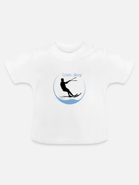 Wasserski - Baby Bio-T-Shirt mit Rundhals - Weiß