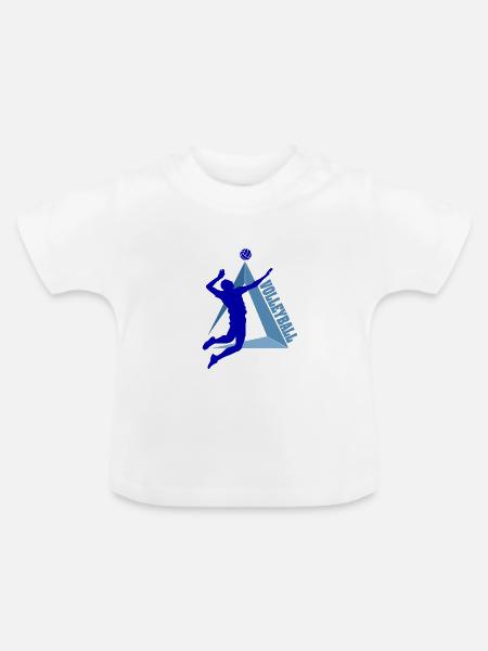 Volleyball - Baby Bio-T-Shirt mit Rundhals - Weiß