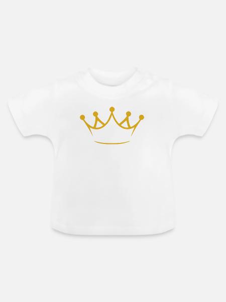 Goldene Krone - Baby Bio-T-Shirt mit Rundhals - Weiß