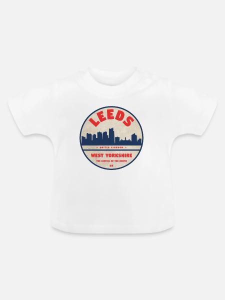 Leeds West Yorkshire Emblem - Baby Bio-T-Shirt mit Rundhals - Weiß