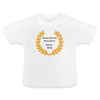 Windel Wechsel Baby - Baby Bio-T-Shirt mit Rundhals - Weiß - Vorne