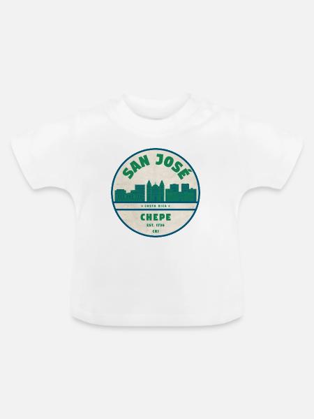 San José Chepe Skyline - Baby Bio-T-Shirt mit Rundhals - Weiß