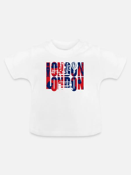 LONDON - Baby Bio-T-Shirt mit Rundhals - Weiß