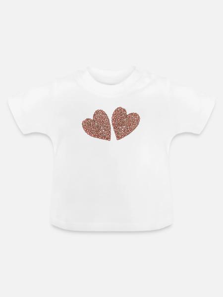 doppelherzen style - Baby Bio-T-Shirt mit Rundhals - Weiß