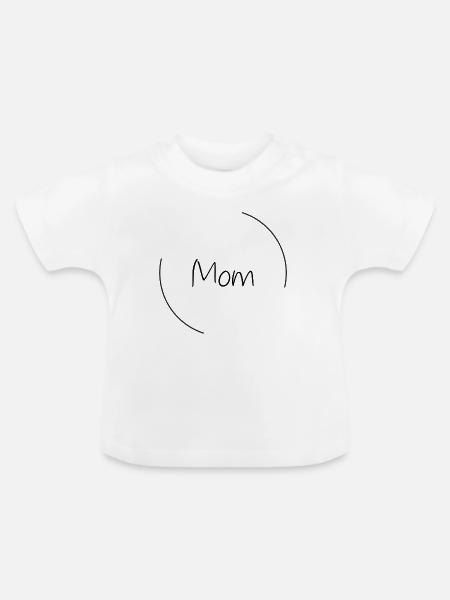 Mom - Baby Bio-T-Shirt mit Rundhals - Weiß