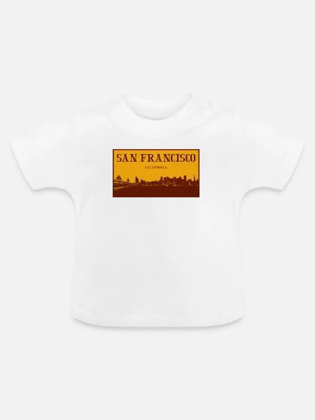 San Francisco Skyline Retro - Baby Bio-T-Shirt mit Rundhals - Weiß