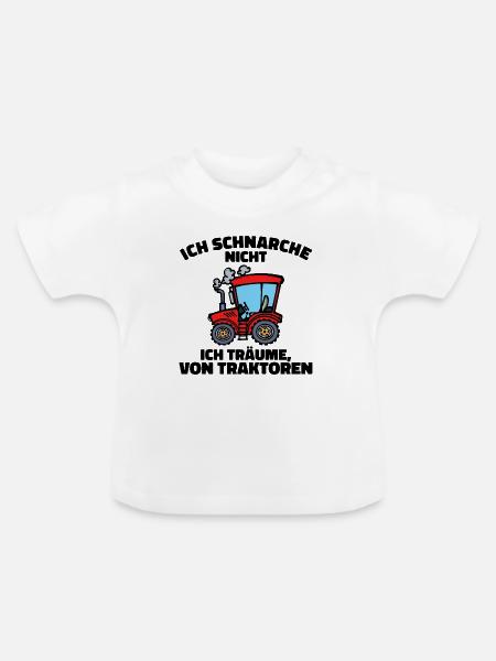 Traktor Statement Fahrzeug Ackerbau Biobauer - Baby Bio-T-Shirt mit Rundhals - Weiß