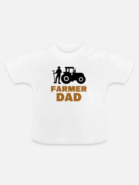 Landwirt Statement Traktor Ackerbau Fahrzeug - Baby Bio-T-Shirt mit Rundhals - Weiß