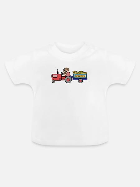 Landwirtschaft Traktor Biobauer Ackerbau Bauer - Baby Bio-T-Shirt mit Rundhals - Weiß