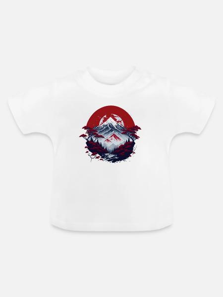 asiatische Berglandschaft - Baby Bio-T-Shirt mit Rundhals - Weiß