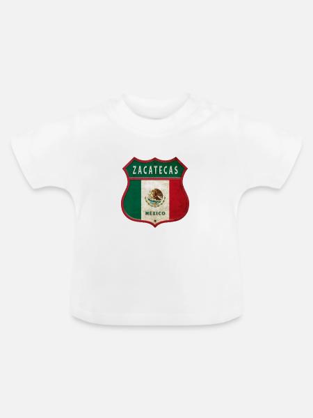 Zacatecas Mexiko Wappen Design - Baby Bio-T-Shirt mit Rundhals - Weiß