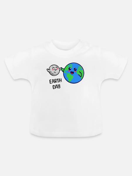 Umweltfreundlich Mutter Erde Natur Umwelt - Baby Bio-T-Shirt mit Rundhals - Weiß