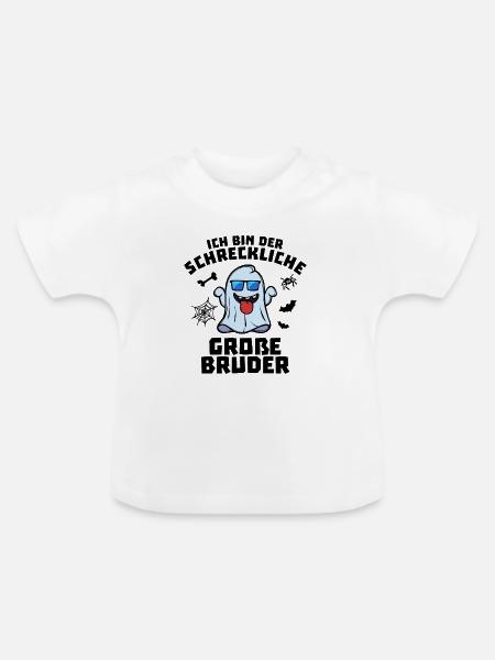 Großer Bruder Geschwister Statement Bro - Baby Bio-T-Shirt mit Rundhals - Weiß