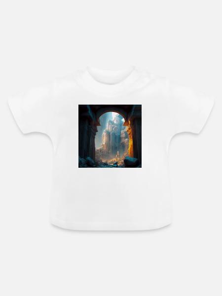 Stadt 02 - Baby Bio-T-Shirt mit Rundhals - Weiß