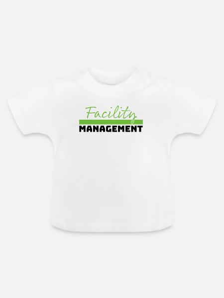 Tshirt Facility Management green schwarz - Baby Bio-T-Shirt mit Rundhals - Weiß