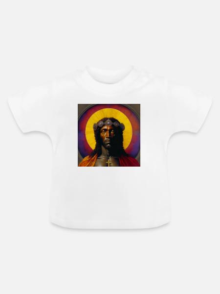 Schwarzer Jesus 01 - Baby Bio-T-Shirt mit Rundhals - Weiß