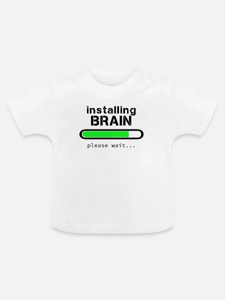 Installation von Brain - Baby Bio-T-Shirt mit Rundhals - Weiß