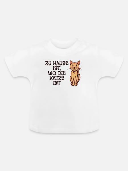 Haustiere Katze Statement Heimtier Kuscheltier - Baby Bio-T-Shirt mit Rundhals - Weiß