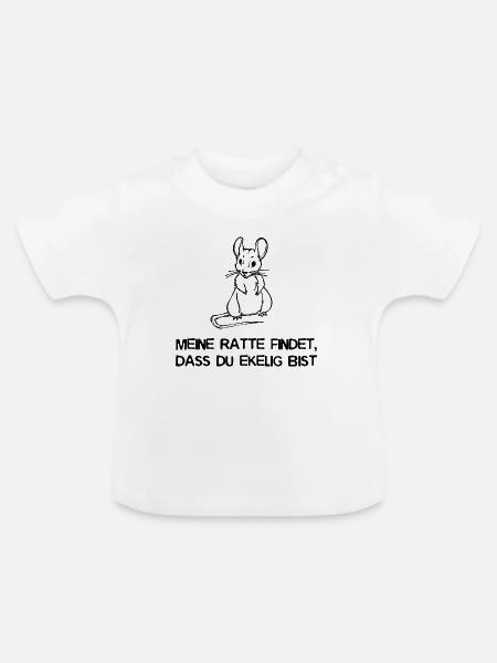 Ratte Statement Haustiere Heimtier Tiere - Baby Bio-T-Shirt mit Rundhals - Weiß