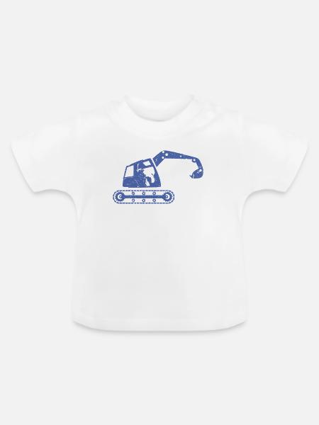 Bagger Baggerfahrer Baugeräteführer - Baby Bio-T-Shirt mit Rundhals - Weiß