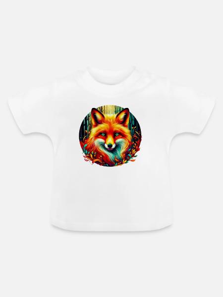 Fuchs - Baby Bio-T-Shirt mit Rundhals - Weiß