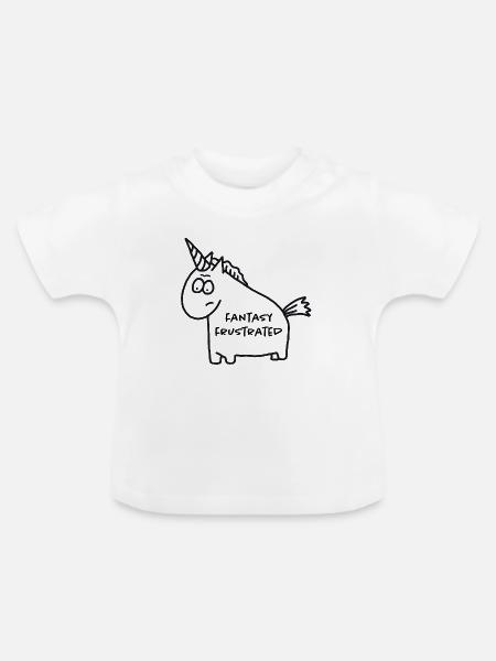 Einhorn - Fantasy Frustrated - Baby Bio-T-Shirt mit Rundhals - Weiß