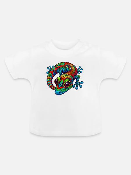 Gecko - Baby Bio-T-Shirt mit Rundhals - Weiß