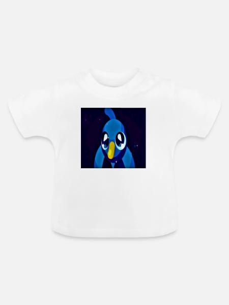 Schimmernder Blauparrot im Nachtstern - Baby Bio-T-Shirt mit Rundhals - Weiß