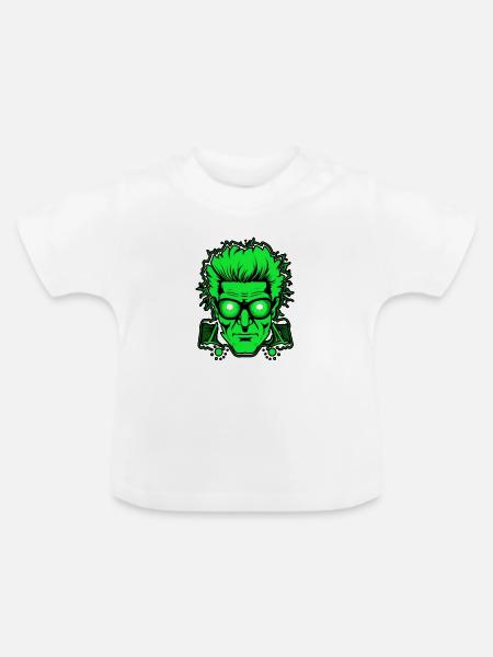 Grünes Gesicht - Baby Bio-T-Shirt mit Rundhals - Weiß