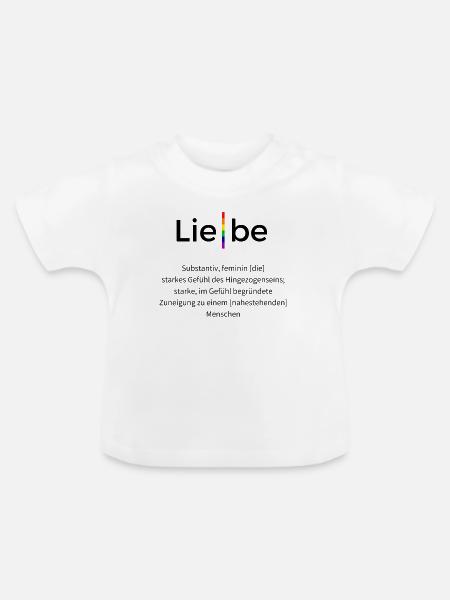 Regenbogen-Säule auf Schwarz - Baby Bio-T-Shirt mit Rundhals - Weiß