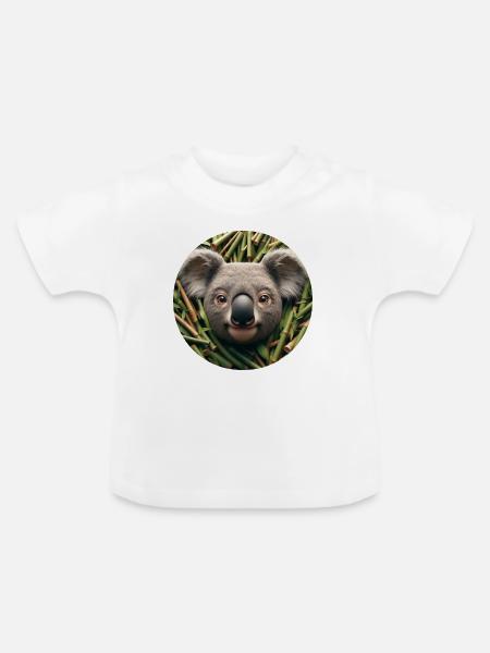 Koala im Animations Stil - Baby Bio-T-Shirt mit Rundhals - Weiß