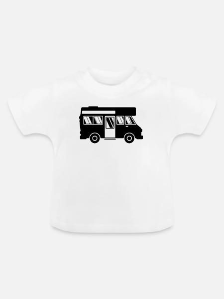 Camper Camping Wohnmobil Wanderer Campingplatz - Baby Bio-T-Shirt mit Rundhals - Weiß