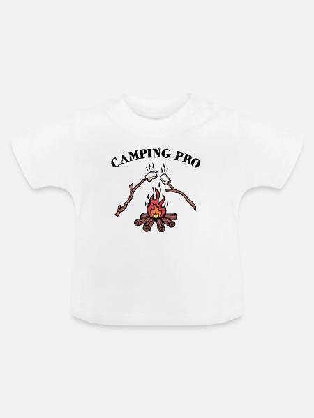 Lagerfeuer Campingplatz Statement Camping Camper - Baby Bio-T-Shirt mit Rundhals - Weiß