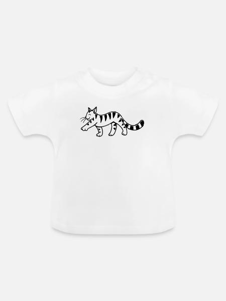 Cartoon Kitten - Baby Bio-T-Shirt mit Rundhals - Weiß